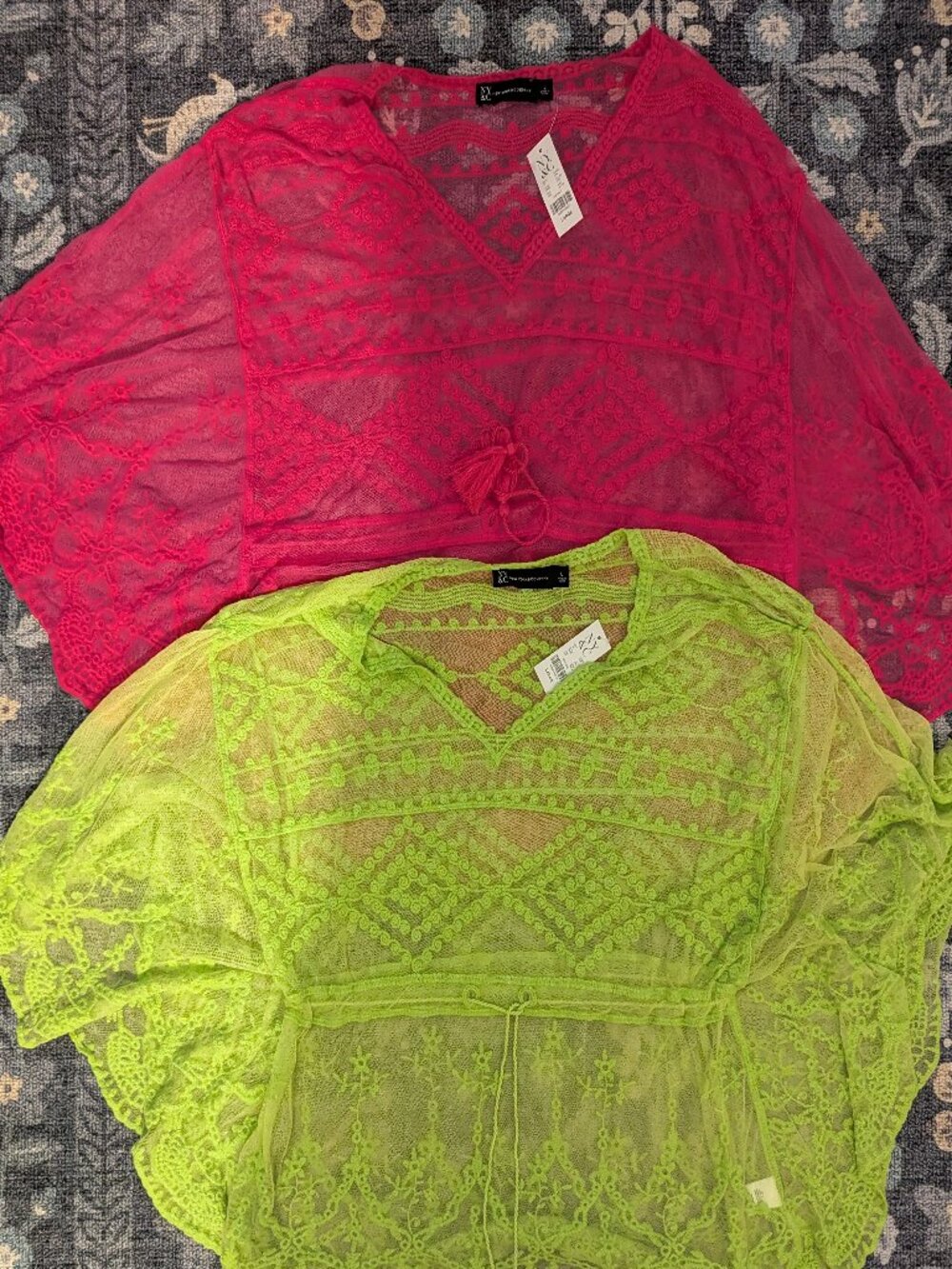 NY&C Lace Tie-Front Peplum Tops